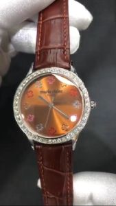 Marie Claire Women Swarovski Leather Strap Watch Brown MCPFR1291-01C