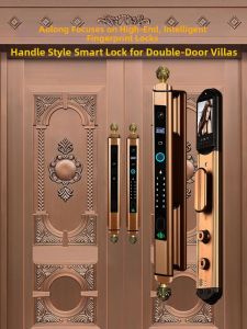 AODENG | Fingerprint Electronic Door Lock Card Reader Visible Doorbell Anti-theft Light Control