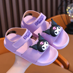 Summer Outdoor Princess Style Sandals for Girls Cute Anti-Slip Beach Shoes Three Little Pigs Childrens Slippers EVA Sole