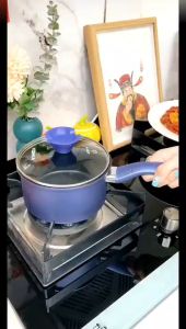 Milk Pot Wheat Meal Stone Color Non-stick Surface Soup Pot Baby Food Supplement Hot Milk Pot Instant Noodles Pot Induction Cooking Gas Stove General Purpose