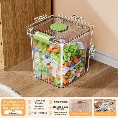 JXinJie | High Capacity Transparent Home Toy Storage Box With Wheels