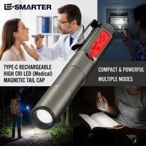 Dual Light Source LED Flashlight Rechargeable Medical Handy Pen Light Mini Pocket Doctor Oral Examination Penlight Clip Lamp