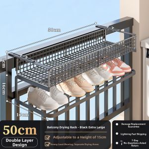 Adjustable No-Drilling Hanging Balcony Basket Organizer