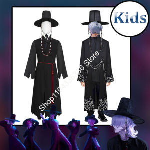 Kids Two Style Anime Jinu Cosplay Costumes Demon Hunter Saja Boy Kpop Your Idol Song Stage Magic Black Clothing Halloween Boys