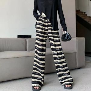 Sun Protection Casual Suit Womens Summer Clothes with a Set of Irregular Slit Tops Drape Straight-Leg Wide-Leg Pants Two-piece Set