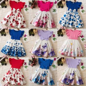 Princess Style Printed Cotton Dress Long Sleeve Girls Summer Dress Childrens Clothing Baby Clothes Parent-Child Clothes