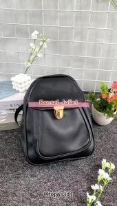 Tas ransel wanita korea style kulit sintetis JULIET desain terbaru rekomendasi backpack multi fungsi cewek simple & elegant