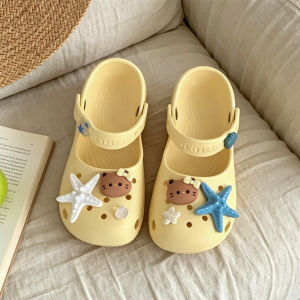 XIXITIAO | Low Arch Support Blue White Starfish Cute Cat Pattern Sandals