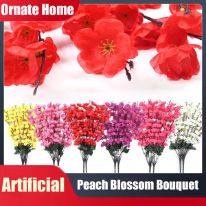 Artificial Cherry Blossom Flower Branches Silk Spring Peach Blossom Bouquet Fake Flower Stems for Wedding Home DIY Decoration