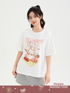 SANFU | Chess Horse Print Short Sleeve Round Neck Loose Women T-Shirt