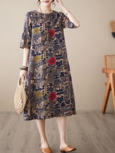NUANKONG | Ethnic Print A-line Dress