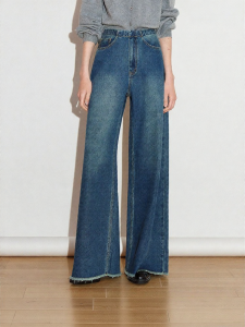 Toyouth | Quần Jeans Chân Rộng Kiểu Cổ Điển Phù Hợp Mùa