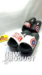ARJUNA 687 - MARVEL CAPTAIN AMERIKA Sandal Selop Anak Laki Bahan Karet Ringan & Fleksibel