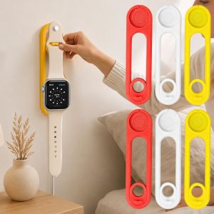 Space Saving Wall-Mounted Charging Stand For All Smart Apple Watch Magnetic Charging Cables Slidable Dual-Slot Charging Stand
