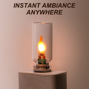 Flickering Flame Light Bulb USB Fire Simulation LED Lamp Retro Warm White Art Decor Home Garden Party Realistic Burning Fire