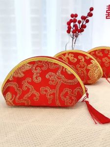 Lucky Wealth Wallet Safety Amulet Feng Shui Jewelry Red Pouch Lucky Bag Embroider Silk Coin Purse