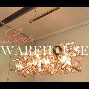 Lampu Gantung kristal mewah ISLAND CONTEMPORER GOLD CRYSTAL chandelier