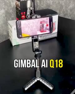 Gimbal chống rung điện thoại Q18 – Gậy quay phim Livestream 360° xoay tự động – Tripod chụp ảnh du lịch – Gimbal giá rẻ đa năng cho YouTube Vlog