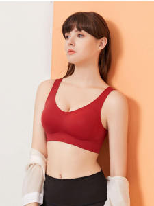 เสื้อชั้นในแบบไม่มีโครง ทรงเอวสูง ไร้โครง สำหรับผู้หญิง ชุดชั้นในแบบโยคะ ใส่นอน ทรงพอดีตัว เสื้อชั้นในแบบใส่สบาย ทรงพอดีตัว