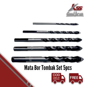 K55 Mata Bor Tombak Keramik Ubin Tembok Beton Kaca Kayu 3mm 4mm 5mm 6mm 8mm 10mm & 12mm Satuan Mata Bor Titanium Ceramic Mansory Concrete Drill Bit