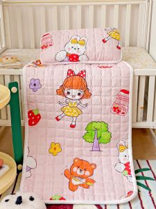 ผ้าปูที่นอนเด็กผ้าฝ้ายแท้สำหรับเด็กวัยเตาะแตะ ผ้าห่มสำหรับเด็กอนุบาล ใช้ได้ตลอดปี ซักได้ ขนาดพิเศษสำหรับน้องๆ