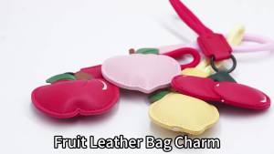 Creative Leather Fruit Keychain With Cartoon Lemon And Cherry Figurines Exquisite Small Gift For Womens Bags And Accessories