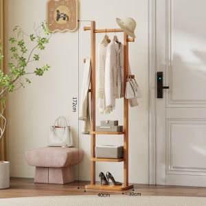 TINGXU | Multifunctional Wooden Corner Coat Rack
