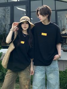 Áo Thun Nam Nữ Tay Ngắn Cổ Tròn in Chữ Mùa Hè 2025 Thiết Kế Mới Nhỏ Gọn Phong Cách Đường Phố Cotton Thường Ngày