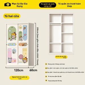 MEISD | Tủ Quần Áo Kim Loại Phong Cách Kem Dopamine Cho Trẻ Em