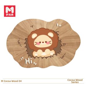 MENGSHANGDIAN | Vintage Cartoon Wooden-style Bathroom Doormat