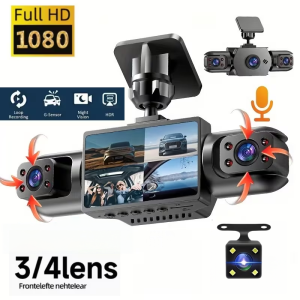 3/4CH Dash Cam 1080P Multi Lens 2" IPS Screen IR Night Vision 24H Parking Motion Detection