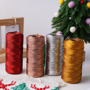 C.B.【Ready in Stock】 100M/Roll Gift Box Decor Tag Line Tying Rope Packaging Thread Metallic Cord Christmas Strap Ribbon