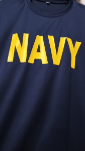 Navy Nblue 100% Cotton Tshirt (yellow print)