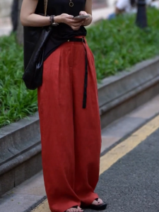 MANMI | Quần Dài Đùi Cao Elegent Giảm Cân Màu Đỏ