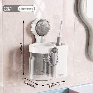 Vilscijon | Magnetic Suction Cup Toothbrush Holder for Bathroom Storage