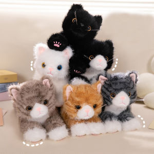 40cm Cute Simulated Cat Doll Plush Toy Stuffed Soft Animal Plush White Black Kitten Pillow Kids Girls Birthday Gift Pet Toys