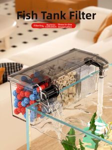 HUICHONG | Water Purification And Aeration Filter 3-in-1 Wall-Mounted External Fish Tank Filter