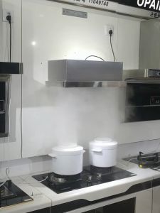 Internal circulation smokeless pipe Stainless Steel Dual Motor 900mm Width Range Hood with Expandable Pull-Out Design