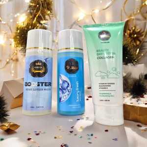 Isi 3.hb malam booster waran putih dan lotion siang dan sabun cair warna biru lotion dosting
