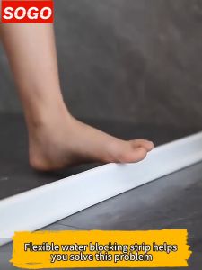 Water Stopper for Bathroom Sink 360 °Bending Water Barrier Self-adhesive Water Blocking Adhesive Strip