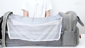 COD 2 in 1 Large Capacity Multifunctional Shoulder Baby Bag with Bottle Insulation Outdoor Lightweight Portable Tote Mother and Baby Bag Convertible Crib Diaper Bag