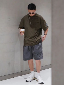 Quick Dry Comfortable Breathable Mens Short Sleeve T-Shirt round Neck Pocket Embroidery Loose Casual Youth Summer Polyester Fiber