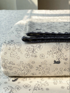 Kiss Dear | Light and Fresh Extra Thick Cotton Bedsheet Bed Skirt Set 1.5m