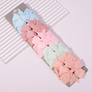 10 Cái/bộ Đồng Màu Grosgrain Ruy Băng Nơ Kẹp Tóc Cho Bé Gái Thời Trang Trẻ Em Mũ Kẹp Tóc Phụ Kiện