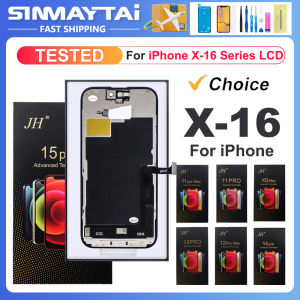 JH FHD Screen LCD For iPhone X XS XR 11 12 13 14 15 16 16E Pro Max Plus LCD Display Touch Screen Digitizer Assembly Replacement