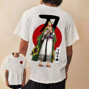 เสื้อยืดวันพีซผู้ชาย ลายโรโรโนอา โซโล ฤดูร้อน อนิเมะญี่ปุ่น ฤดูใบไม้ร่วง เด็กผู้ชาย เด็ก เสื้อแขนสั้น ทรงหลวม ชุดคู่พ่อแม่ลูก