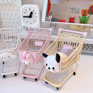 รถเข็นสุนัขพันธุ์ปาชาหมาหูใหญ่น่ารักตะกร้าเก็บของบนโต๊ะตะกร้าใส่พัฟตีไข่แต่งหน้าตะกร้าเก็บของตะกร้าใส่ของในรถสะน้ำ