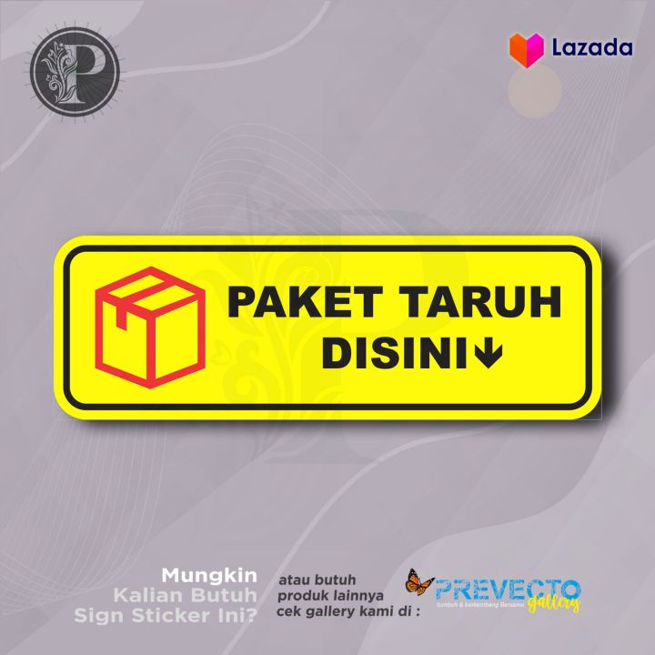 Stiker Rambu Paket Taruh Disini Sticker Vinyl Tahan Air | Lazada Indonesia