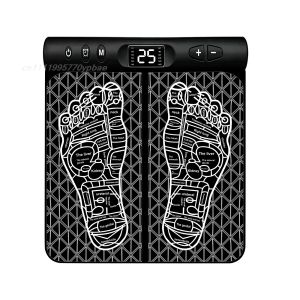 EMS Foot Massager Mat - Low-Frequency Pulse Acupressure Pad with Remote Control Intensities for Pain Relief Circulation Therapy