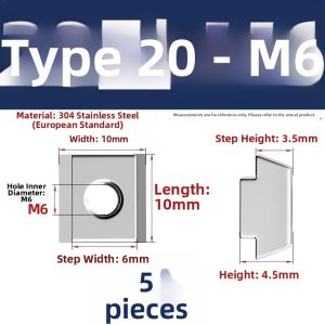 TIANZHUOJINSHU | T-shaped Slide Ball Spring Steel Alloy Profile Nuts 20/30/40mm